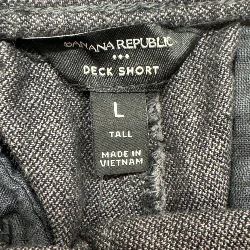 NWOT Banana Republic TALL Linen Deck Shorts in Black